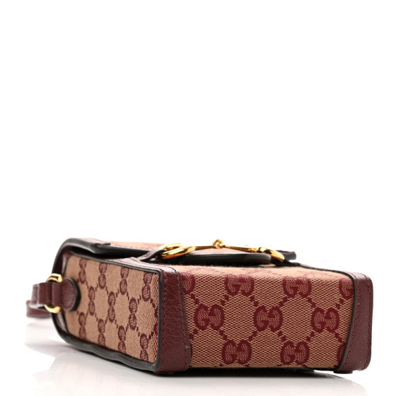 GUCCI Monogram Textured Dollar Calfskin Mini Horsebit 1955