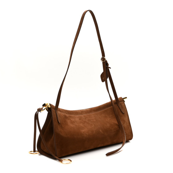 ALAIA Nubuck Medium Le Click East West Bag Umber 1621147