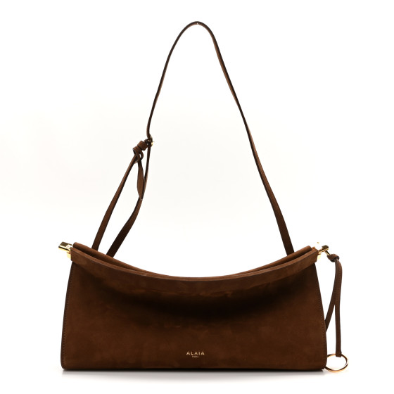 ALAIA Nubuck Medium Le Click East West Bag Umber 1621147