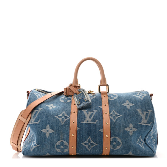 LOUIS VUITTON Denim Monogram New LV Remix Keepall