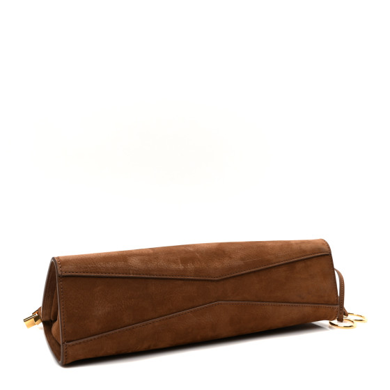 ALAIA Nubuck Medium Le Click East West Bag Umber 1621147