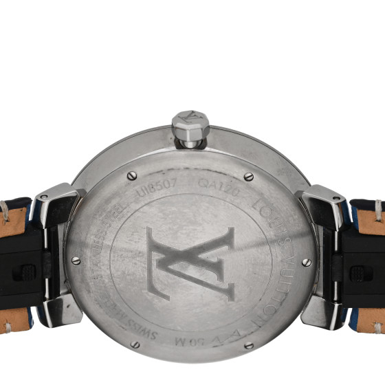 LOUIS VUITTON Stainless Steel Monogram 39mm Tambour Slim