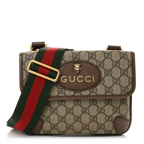 GUCCI GG Supreme Monogram Web Small Neo Vintage Double Flap