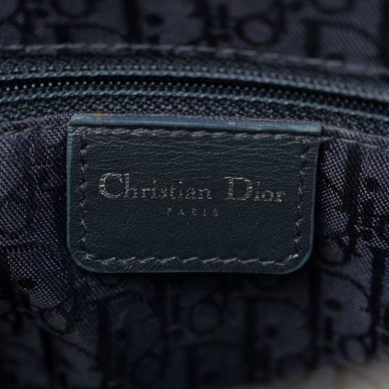 CHRISTIAN DIOR Denim Cannage Medium Lady Dior Light Blue