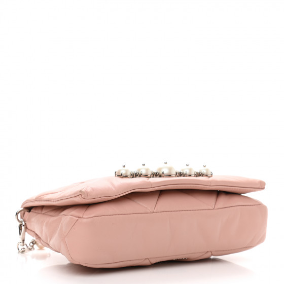 MIU MIU Nappa Patch Pearl Shoulder Bag Orchidea 1028363
