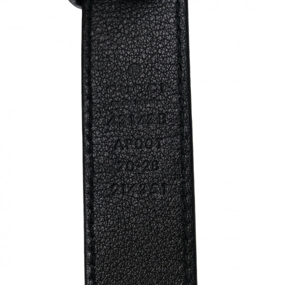 驚きの激安価格 GUCCI Calfskin Metal Flower Interlocking G Belt 70 28 Black 小物