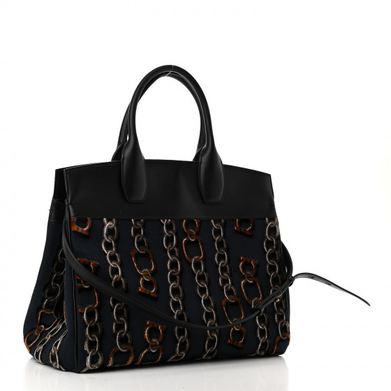 SALVATORE FERRAGAMO Embroidered Canvas Calfskin The Studio