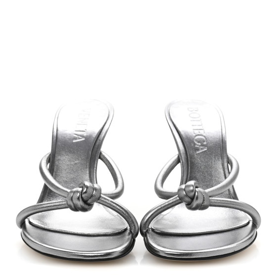 BOTTEGA VENETA サンダル　36.5 BOTTEGA VENETA Metallic Blink Knot Mule Sandals 36.5 Silver