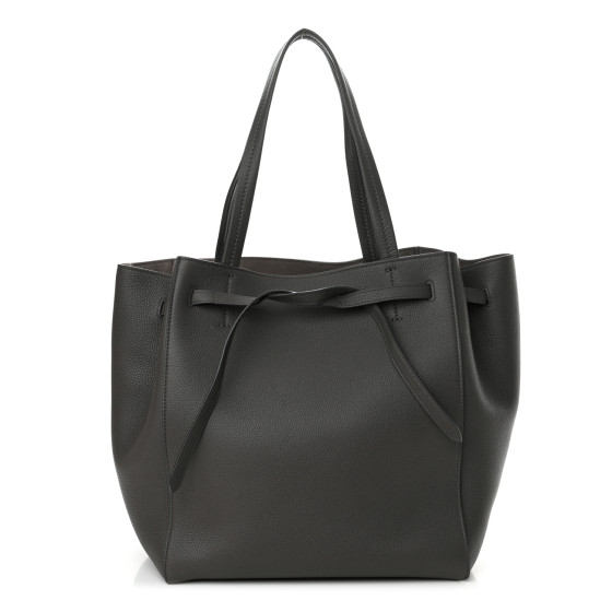 CELINE Soft Grained Calfskin Small Belt Cabas Phantom Grey