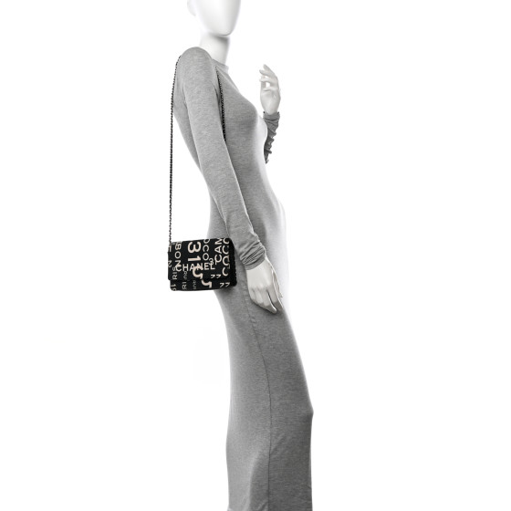 CHANEL Denim Coco Wallet On Chain WOC Black