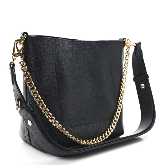 LOUIS VUITTON Calfskin Lock and Walk Bucket Black 1555188