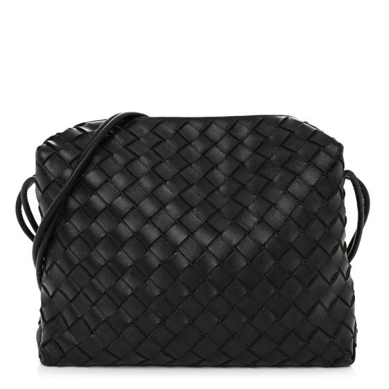 BOTTEGA VENETA Nappa Intrecciato Small Loop Camera Bag Black