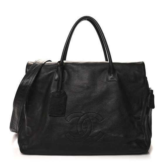 CHANEL Lambskin Timeless CC Duffle Bag Black