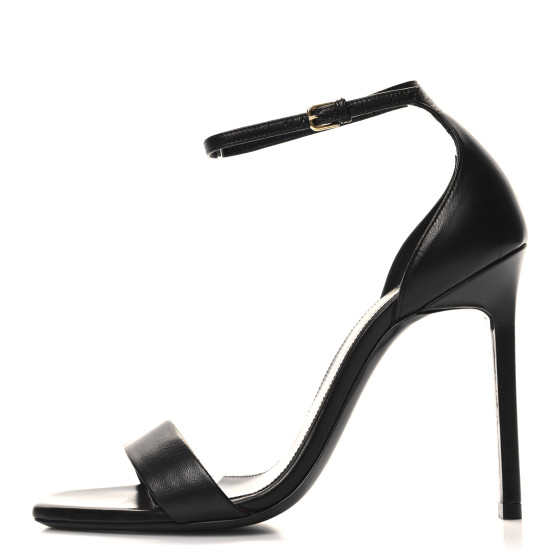 SAINT LAURENT Calfskin Amber 105 Ankle Strap Sandals 36