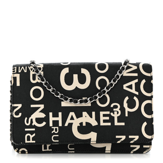 CHANEL Denim Coco Wallet On Chain WOC Black