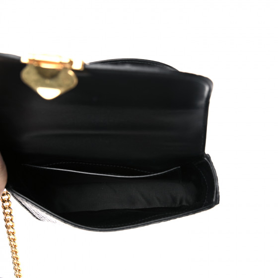 バッグ MIU MIU CROCODILE LEATHER LOGO HAND BAG MIU MIU Crocodile Print Calfskin Top Handle Bag Black 930105