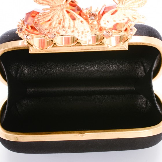 ★alexander mcqueen★ポーリングクラッチ ALEXANDER MCQUEEN Satin Butterfly Knuckle Duster Box Clutch