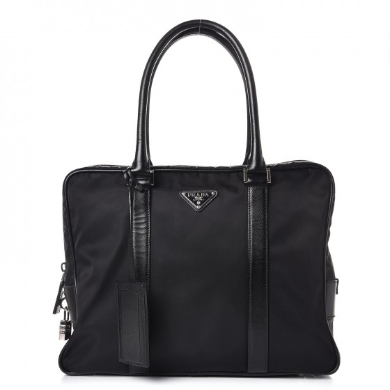 PRADA Tessuto Nylon Saffiano Briefcase Nero Black 279259