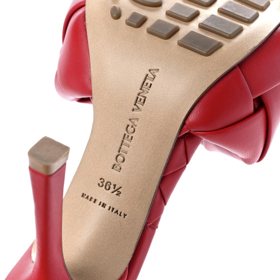 サンダル・ミュール Bottega Veneta Lido Flat Sandal Red Bottega Veneta Women's Lido Flat Sandals Maxi Intrecciato