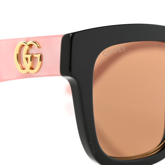 ● GUCCI ● サングラス Black-Pink / Brown / 52mm GUCCI Rectangle 52mm Frame Sunglasses GG0998/S Black Pink