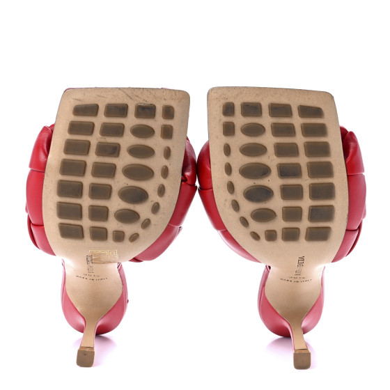 サンダル・ミュール Bottega Veneta Lido Mule Red BOTTEGA VENETA Nappa Maxi Intrecciato Lido 90mm Mule Sandals