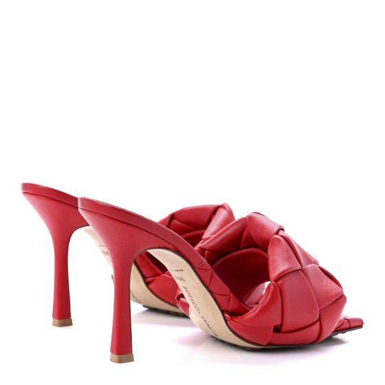 サンダル・ミュール Bottega Veneta Lido Flat Sandal Red Bottega Veneta Women's Lido Flat Sandals Maxi Intrecciato