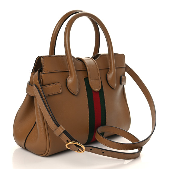 GUCCI New Sakai Calfskin Lux Web Small Dahlia Top Handle