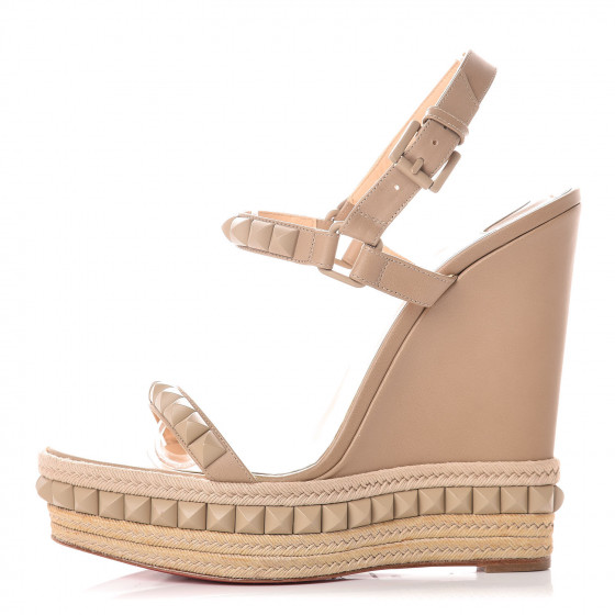 CHRISTIAN LOUBOUTIN Calfskin Rope Cataclou 140 Wedge Sandals