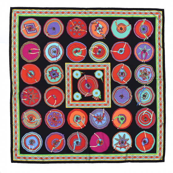 HERMES Silk Belles du Mexique Scarf 90 367830 | FASHIONPHILE
