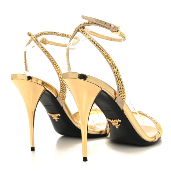 PRADA Satin Crystal Metal Triangle Logo Modellerie 100mm