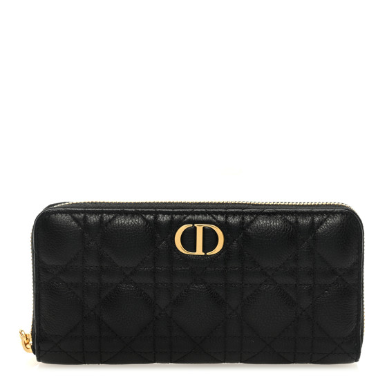 バッグ Dior wallet CHRISTIAN DIOR Grained Calfskin Supple Cannage Caro Zip
