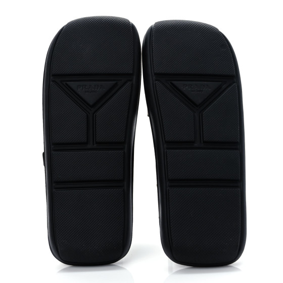 PRADA Natural Calfskin Double Buckle 20mm Sandals 39 Black