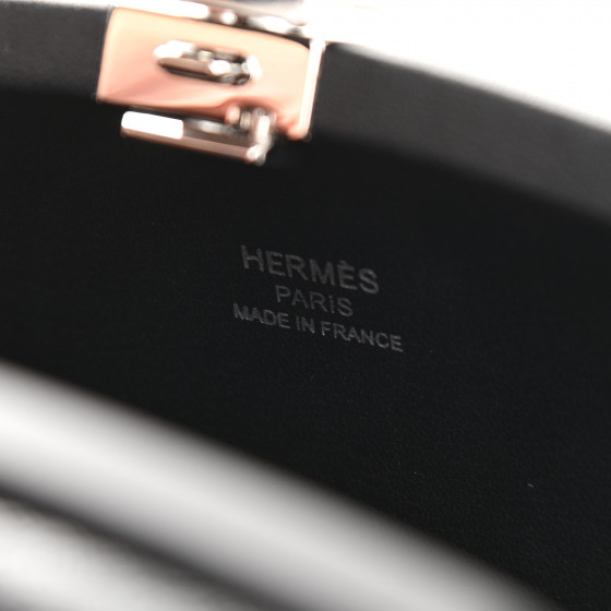 HERMES Chevre Chamkila Clou Medor Clutch Black 945855