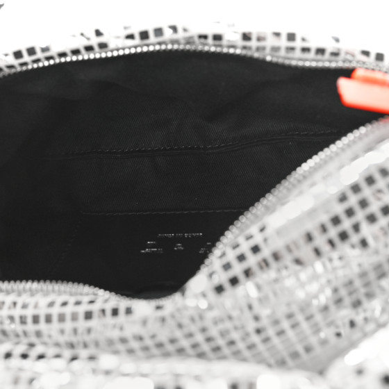 OFF-WHITE Puffy Disco Pump Pouch Crossbody Bag Silver