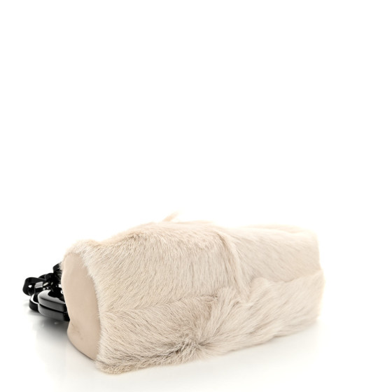 CHANEL Rabbit Fur N°5 Frame Bag Beige 1367436 | FASHIONPHILE