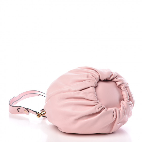 LOEWE Gathered Lambskin Small Bounce Bag Pink 406174
