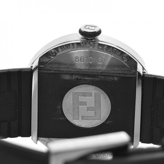 FENDI Stainless Steel Rubber 36mm Bussola Bubble Quartz