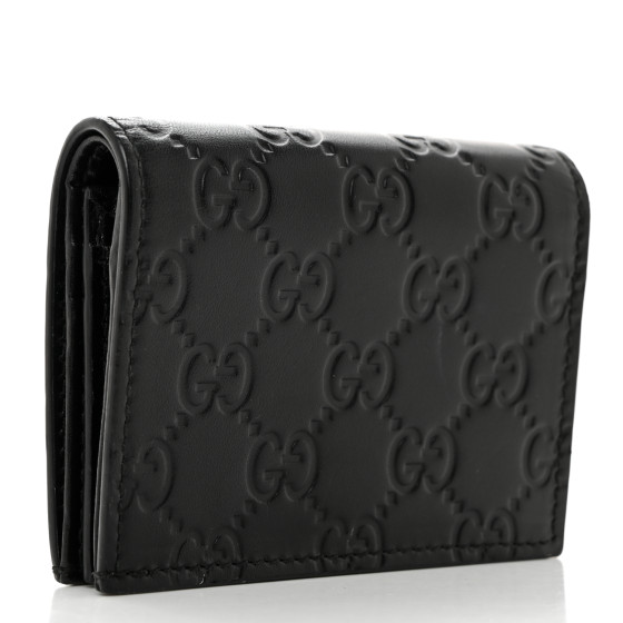 【GUCCI】Signature Card Case Wallet GUCCI Guccissima Signature Crystal Cat Card Case Wallet