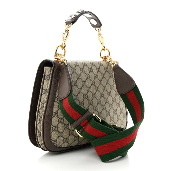 GUCCI GG Supreme Monogram Textured Dollar Calfskin Web