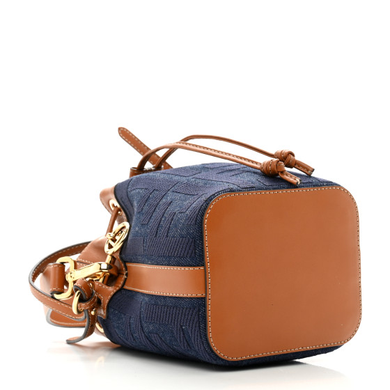 FENDI Denim Vitello King F is Fendi FF Embroidered Mini Mon