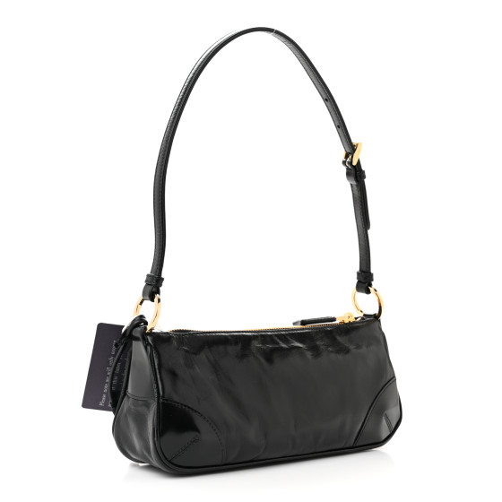 ハンドバッグ Prada Soft Lux Leather Handbag PRADA Soft Lux Calfskin Re-Edition 2002 Shoulder Bag Black
