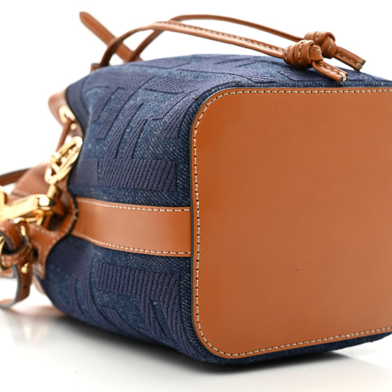FENDI Denim Vitello King F is Fendi FF Embroidered Mini Mon