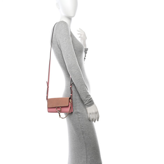 CHLOE Calfskin Mini Faye Shoulder Bag Washed Pink 1530240
