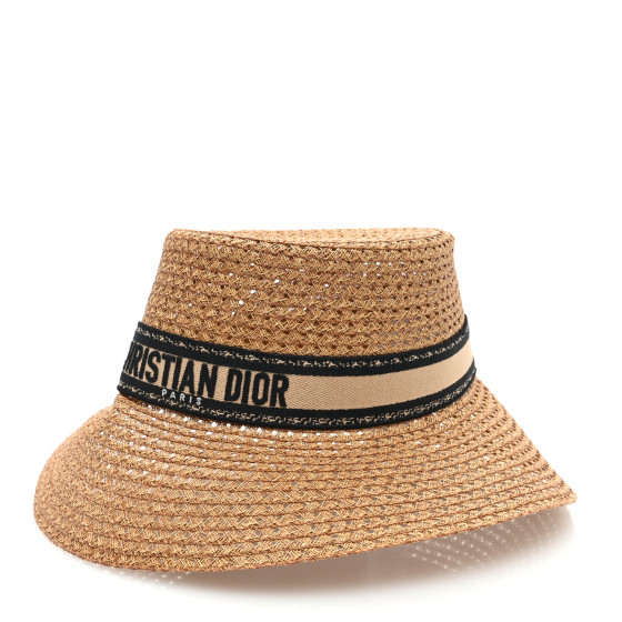 Christian Dior ディオール　オブリーク　ストローハット 57 CHRISTIAN DIOR Straw Bucket Hat 57 Natural 1517148