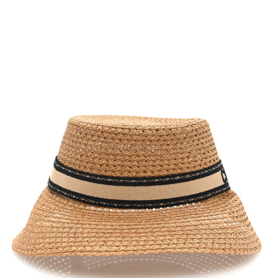Christian Dior ディオール　オブリーク　ストローハット 57 CHRISTIAN DIOR Straw Bucket Hat 57 Natural 1517148