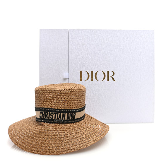 Christian Dior ディオール　オブリーク　ストローハット 57 新品未使用】【正規品】クリスチャンディオール ストローハット