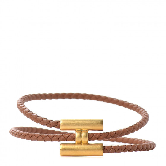 HERMES Swift Double Wrap Cord Tournis Tresse Bracelet T5