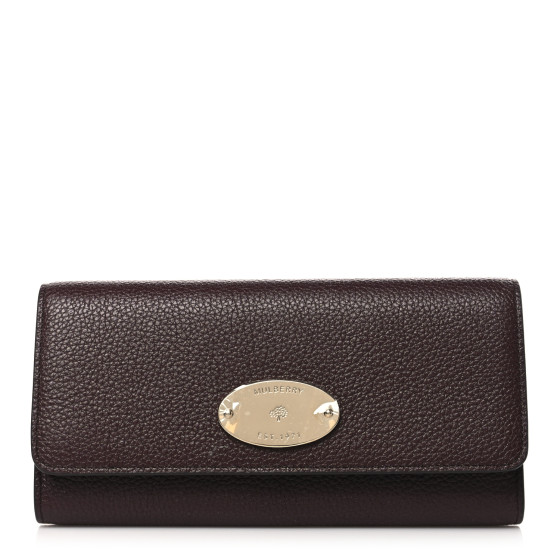 MULBERRY Heavy Grain Calfskin Continental Wallet Oxblood