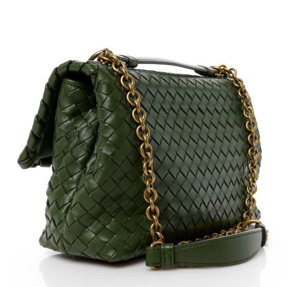 【SPELTA】 OLGA INTRECCIO WEAVE IN GREEN NAPPA BOTTEGA VENETA Nappa Intrecciato Medium Olimpia Bag Moss