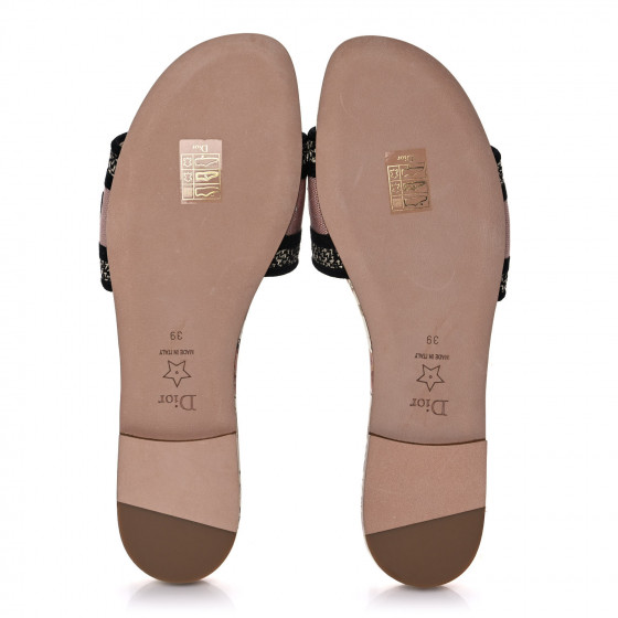 CHRISTIAN DIOR Canvas Jardin d'Hiver Embroidered Dway Flat